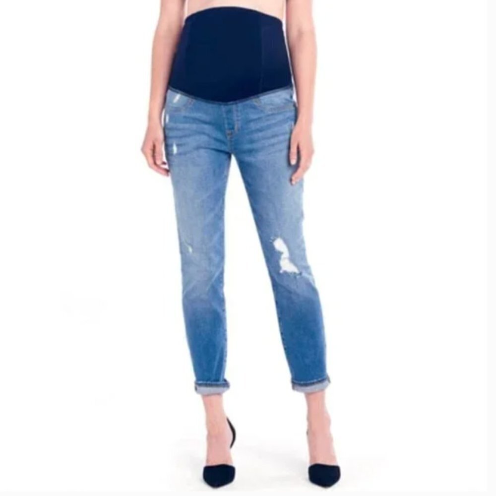 Ingrid & Isabel Mia Distressed Medium Wash Boyfriend Jeans